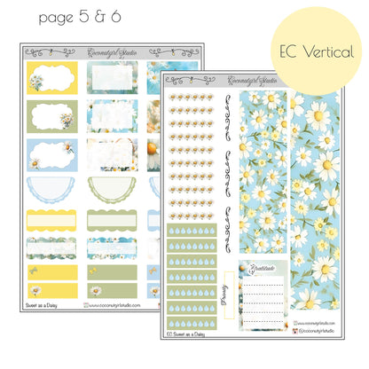 Floral Daisy planner stickers – Bright & Cheerful Planner Layout