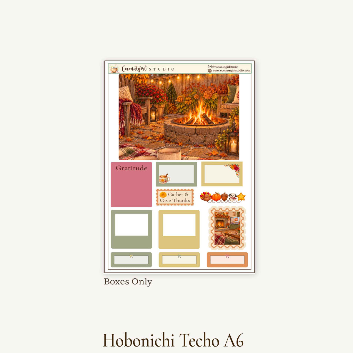 Thanksgiving Weekly Planner Sticker Kit | Cozy Autumn | Hobonichi Original A6