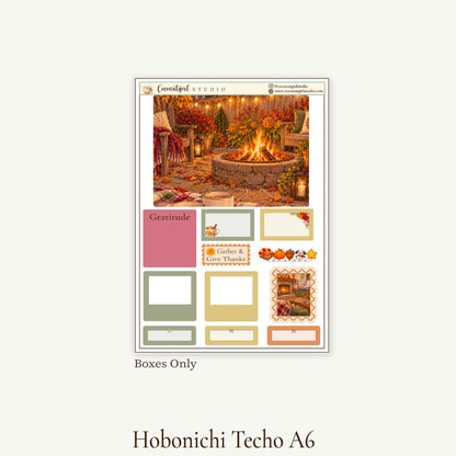 Thanksgiving Weekly Planner Sticker Kit | Cozy Autumn | Hobonichi Original A6