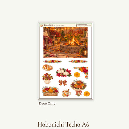 Thanksgiving Weekly Planner Sticker Kit | Cozy Autumn | Hobonichi Original A6