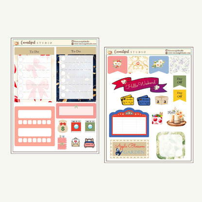 Two Dollar Tuesday Planner Stickers | Decorative Stickers, Functional Planner Stickers| Apple Blossom Garden