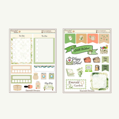 Two Dollar Tuesday Planner Stickers | Decorative Stickers, Functional Planner Stickers | Limited Time $2 Deal | Emerald Garden