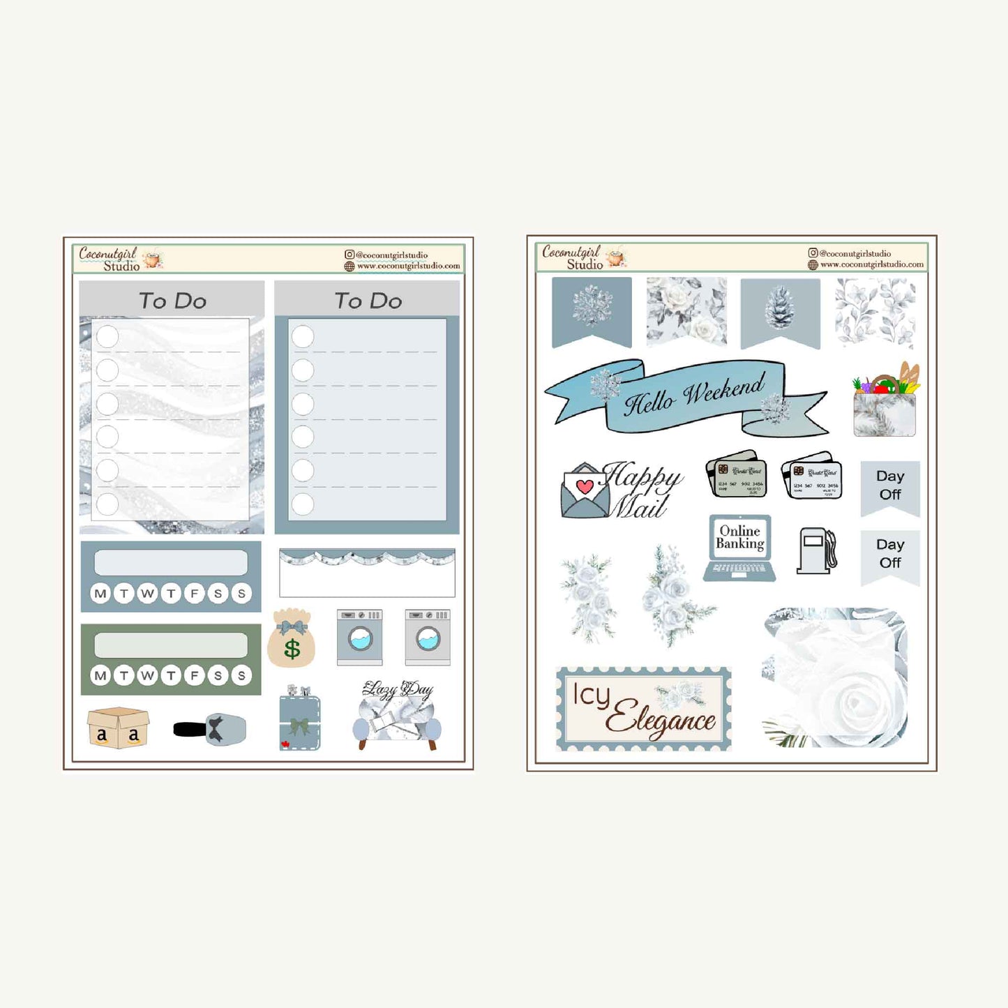 Two Dollar Tuesday Planner Stickers | Decorative Stickers, Functional Planner Stickers | Limited Time $2 Deal | Icy Elegance