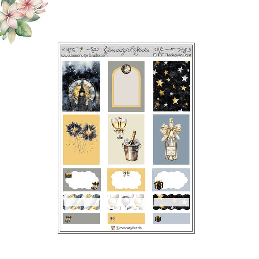 Two Dollar Tuesday New Year Decorative Boxes planner stickers