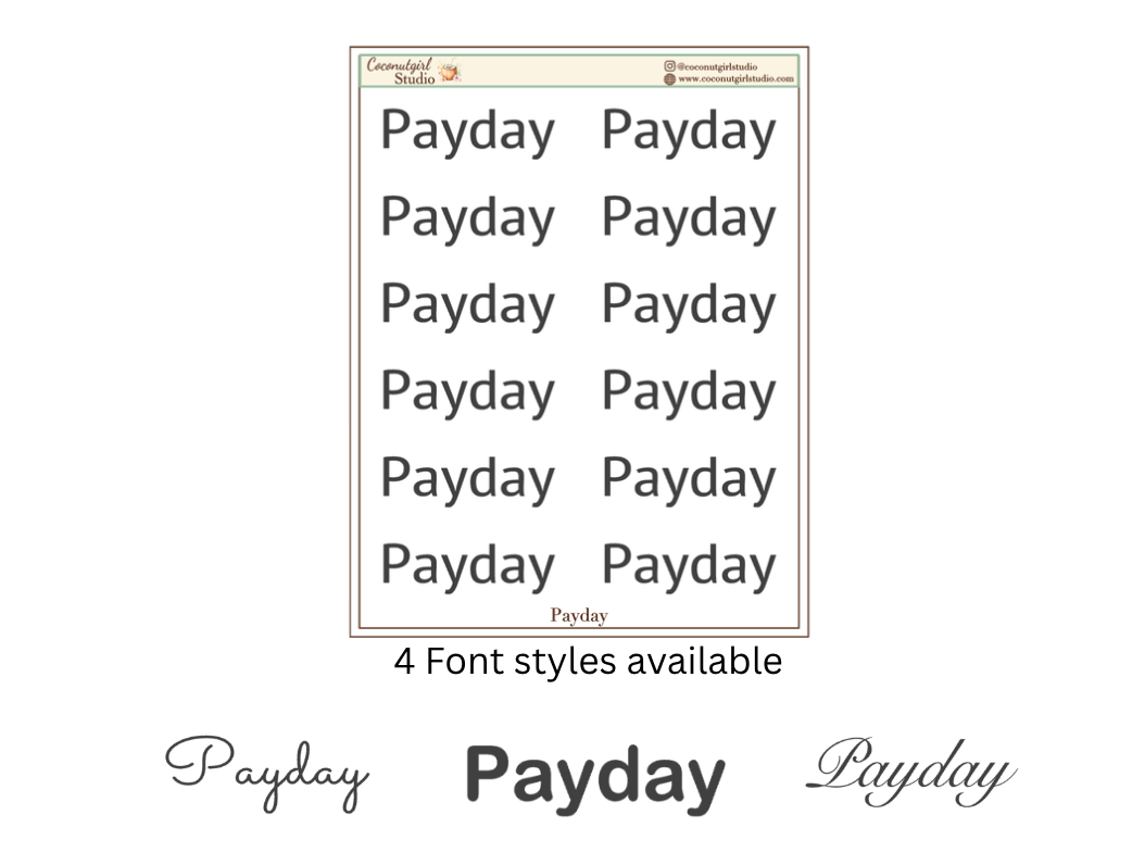 Two Dollar Tuesday Payday Planner Stickers | Budget & Bill Planning Stickers