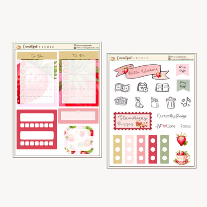 Two Dollar Tuesday Planner Stickers | Decorative Stickers, Functional Planner Stickers| Strawberry Kisses
