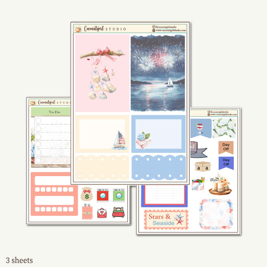 Two Dollar Tuesday Planner Stickers | Decorative Stickers, Functional Planner Stickers| Stars & Seaside