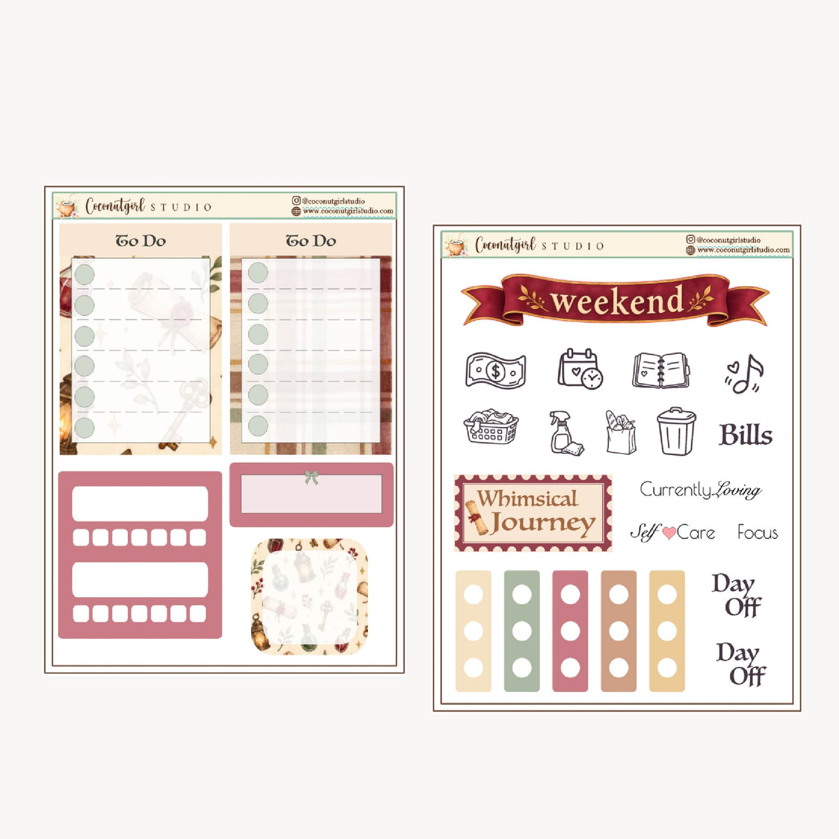 Two Dollar Tuesday Planner Stickers | Decorative Stickers, Functional Planner Stickers| Whimsical Journey