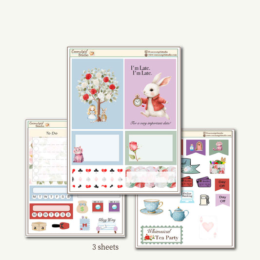 Two Dollar Tuesday Planner Stickers | Decorative Stickers, Functional Planner Stickers | Limited Time $2 Deal | Whimsical Tea Party