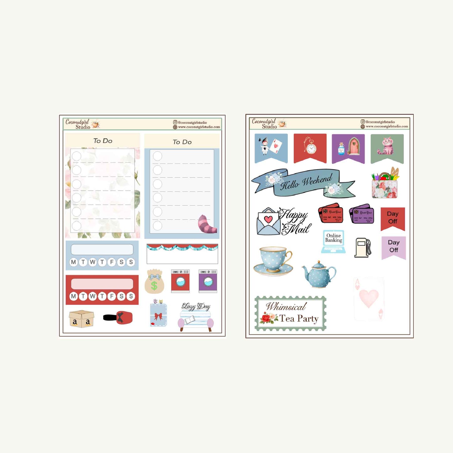 Two Dollar Tuesday Planner Stickers | Decorative Stickers, Functional Planner Stickers | Limited Time $2 Deal | Whimsical Tea Party