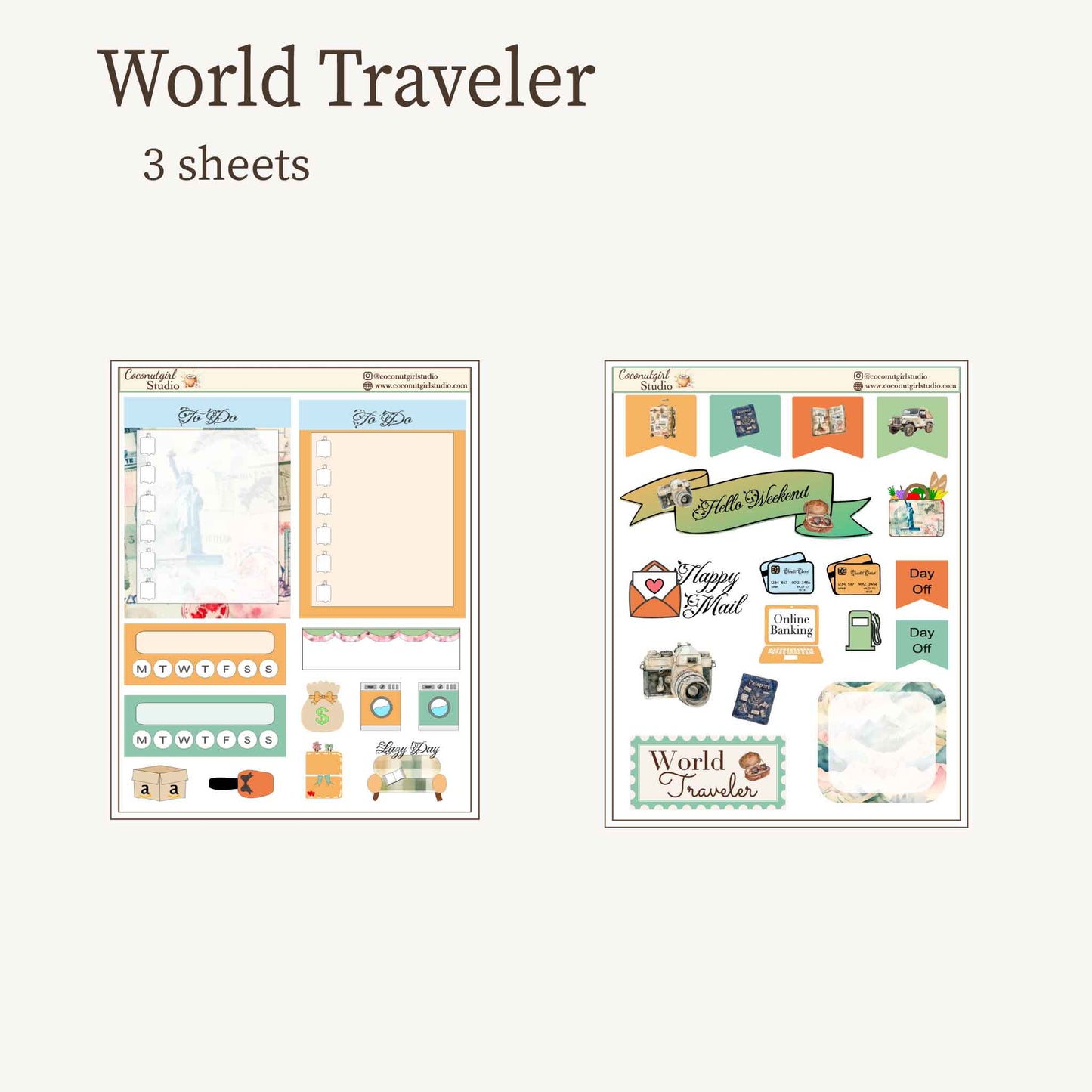 Two Dollar Tuesday Planner Stickers | Decorative Stickers, Functional Planner Stickers | Limited Time $2 Deal | World Traveler