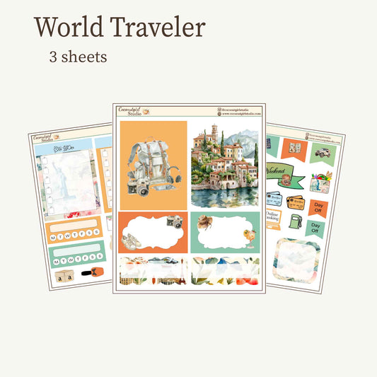 Two Dollar Tuesday Planner Stickers | Decorative Stickers, Functional Planner Stickers | Limited Time $2 Deal | World Traveler
