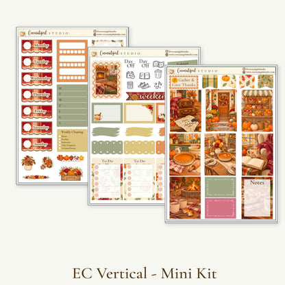 Thanksgiving Weekly Planner Sticker Kit | Cozy Autumn