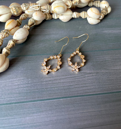 Brass Teardrop Dangle Earrings with Cubic Zirconia – Chic Boho Drops