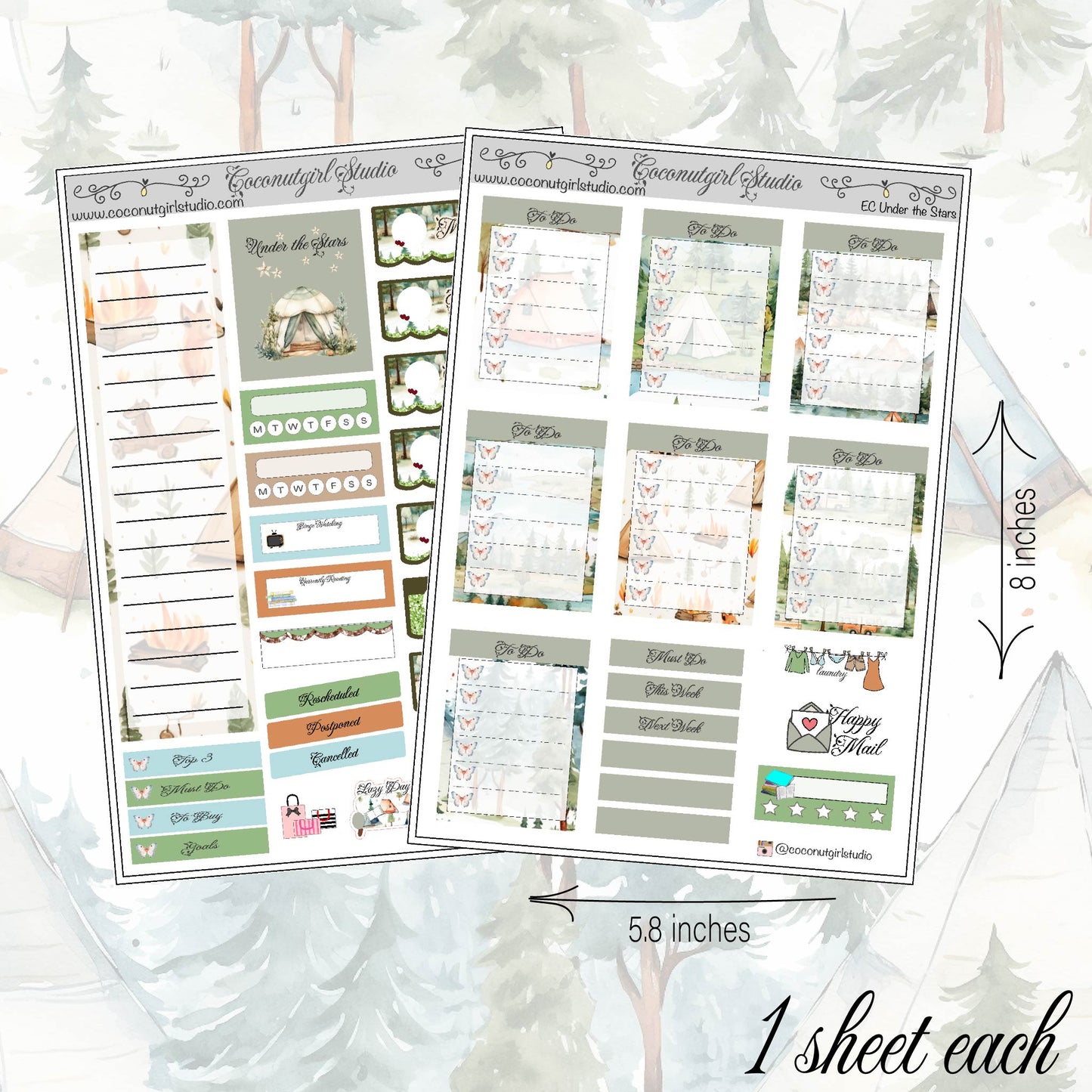 Under the Stars Weekly Kit planner stickers