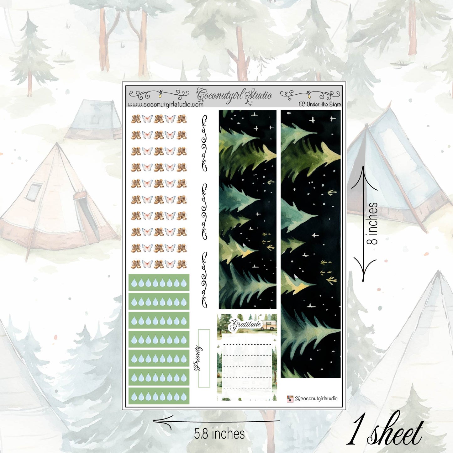 Under the Stars Weekly Kit planner stickers