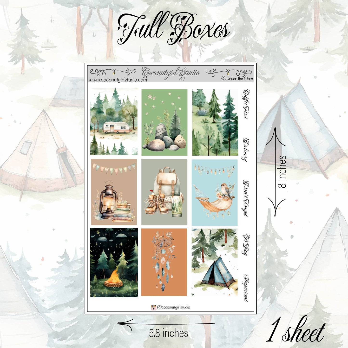 Under the Stars Weekly Kit planner stickers