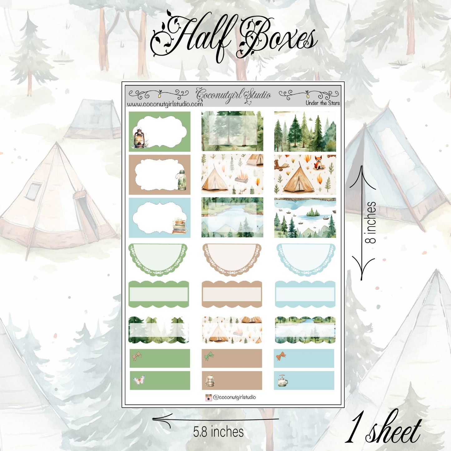 Under the Stars Weekly Kit planner stickers