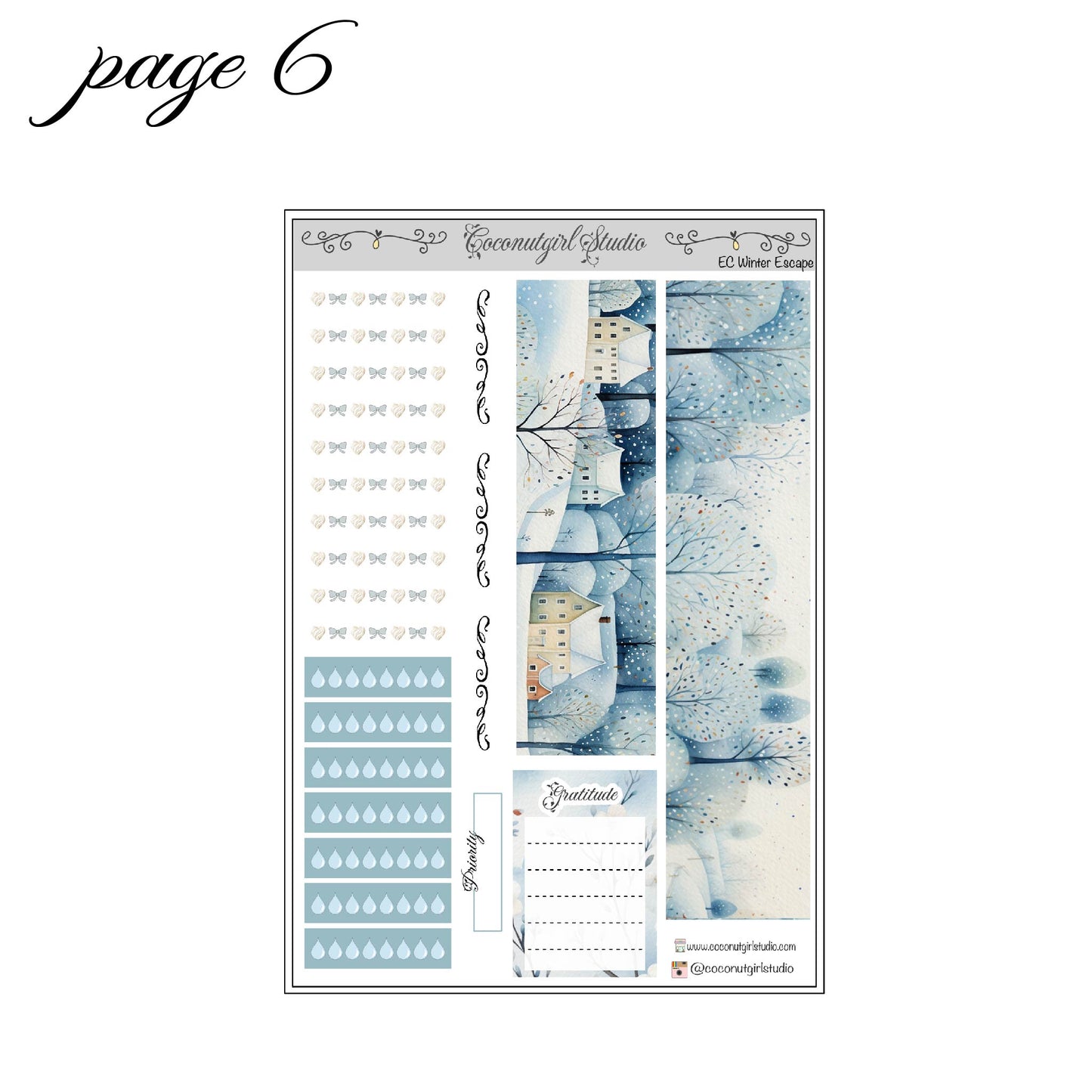 Watercolor Winter Weekly Planner Sticker Kit | Cozy Seasonal Planning Winter Escape