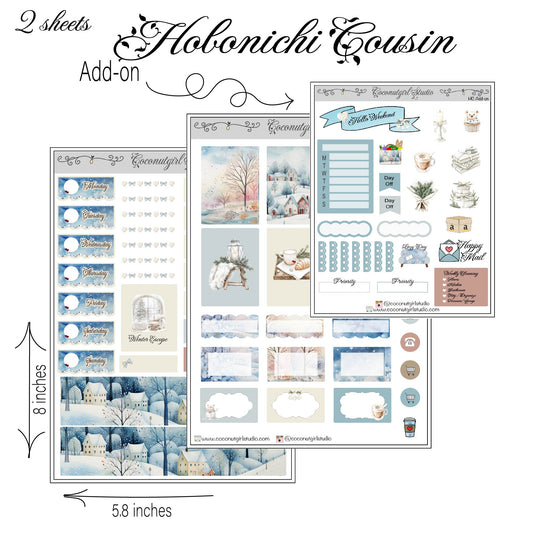 Watercolor Winter Weekly Planner Sticker Kit | Cozy Seasonal Planning Winter Escape