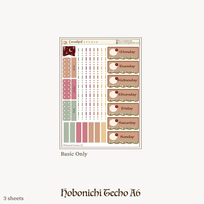 Whimsical Journey Fantasy Weekly Planner Sticker Kit | Hobonichi A6 Techo Original