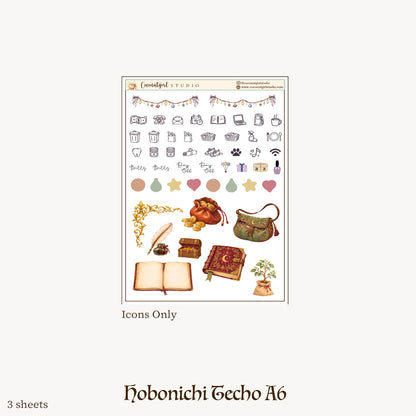 Whimsical Journey Fantasy Weekly Planner Sticker Kit | Hobonichi A6 Techo Original