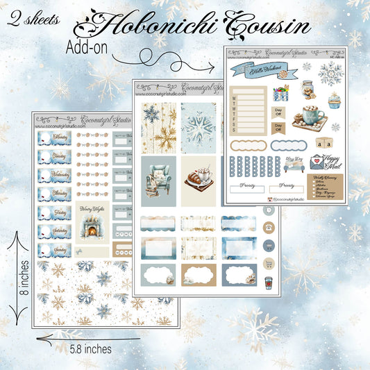 Cozy Winter Weekly Kit Planner Stickers | Winter Vibes Planning Decor Wintry Nights