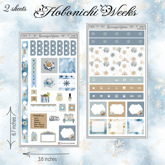 Cozy Winter Weekly Kit Planner Stickers | Winter Vibes Planning Decor Wintry Nights