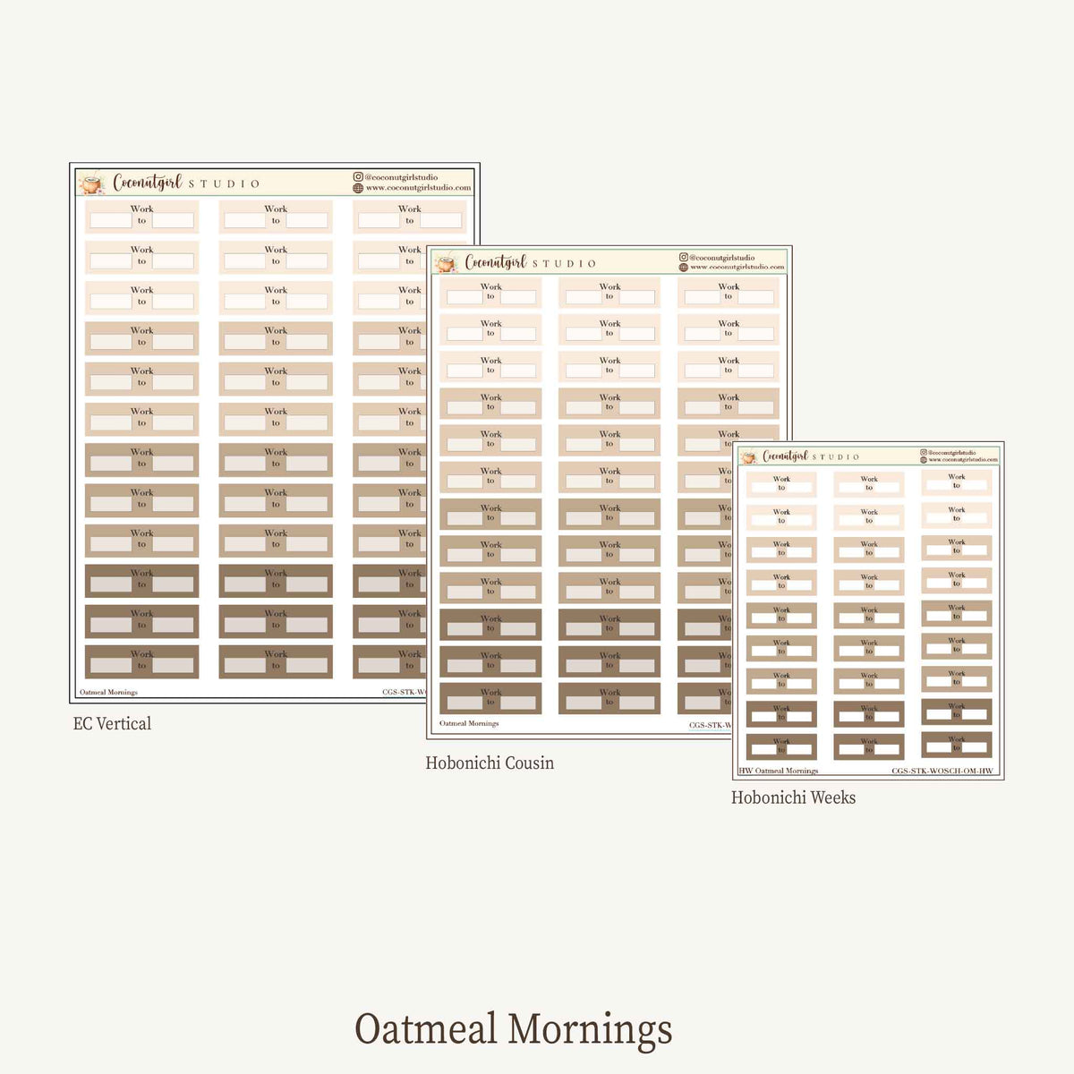 Work Schedule Planner Stickers