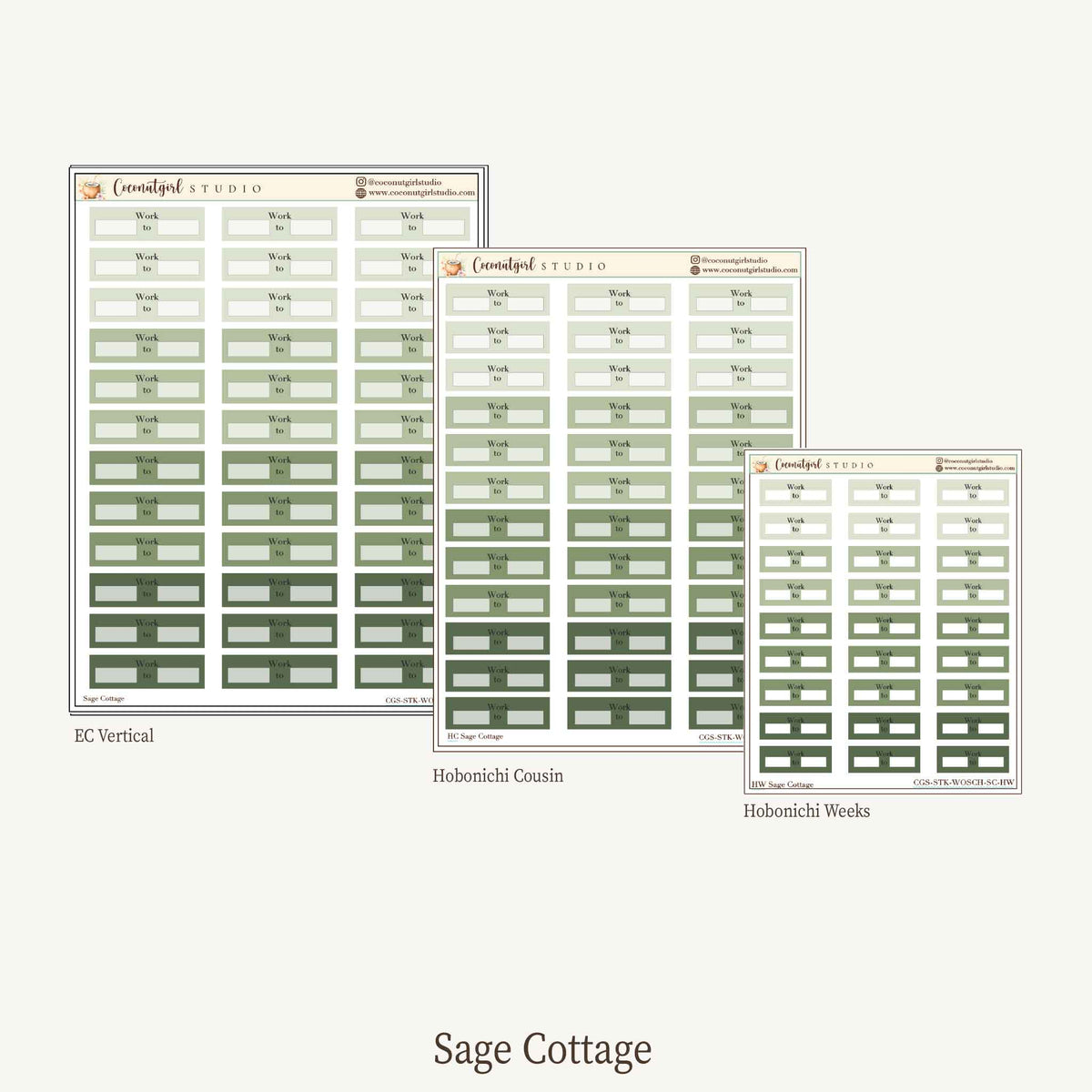 Work Schedule Planner Stickers