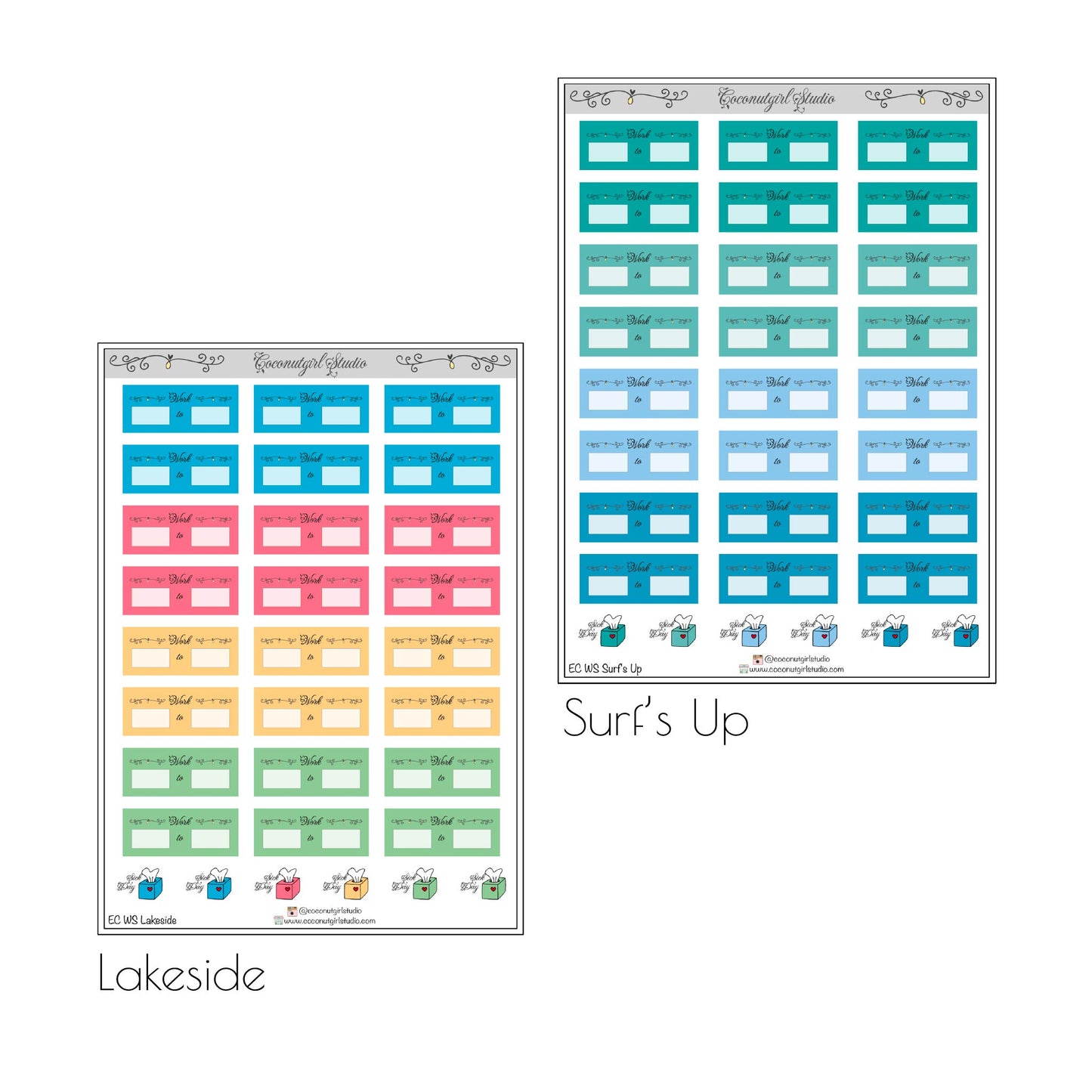 Work Schedule Planner Stickers