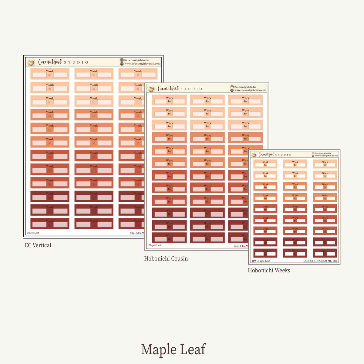 Work Schedule Planner Stickers