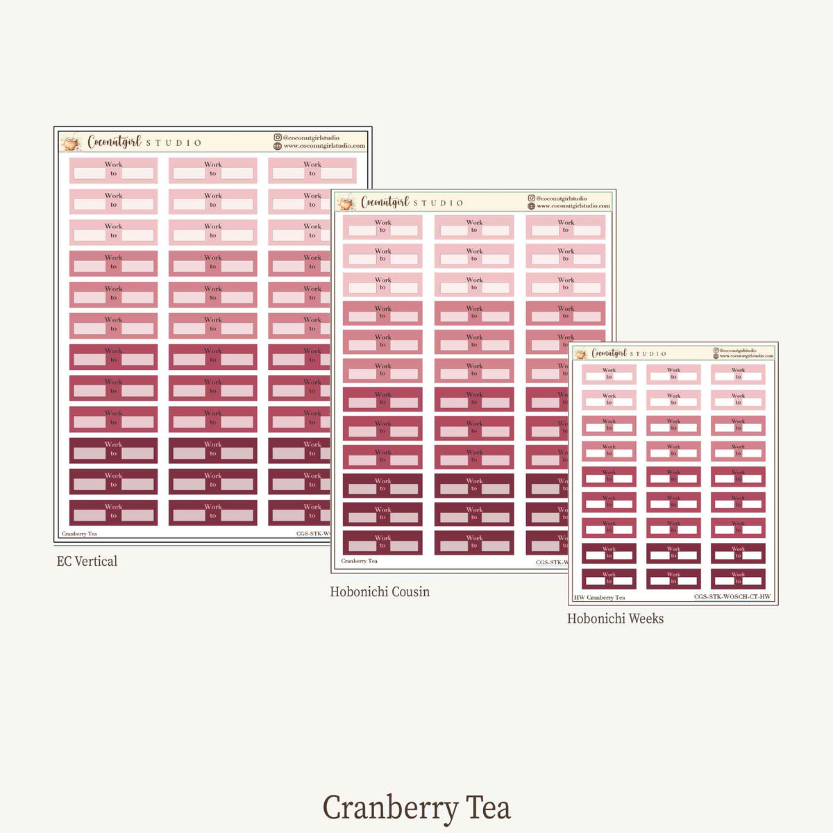 Work Schedule Planner Stickers