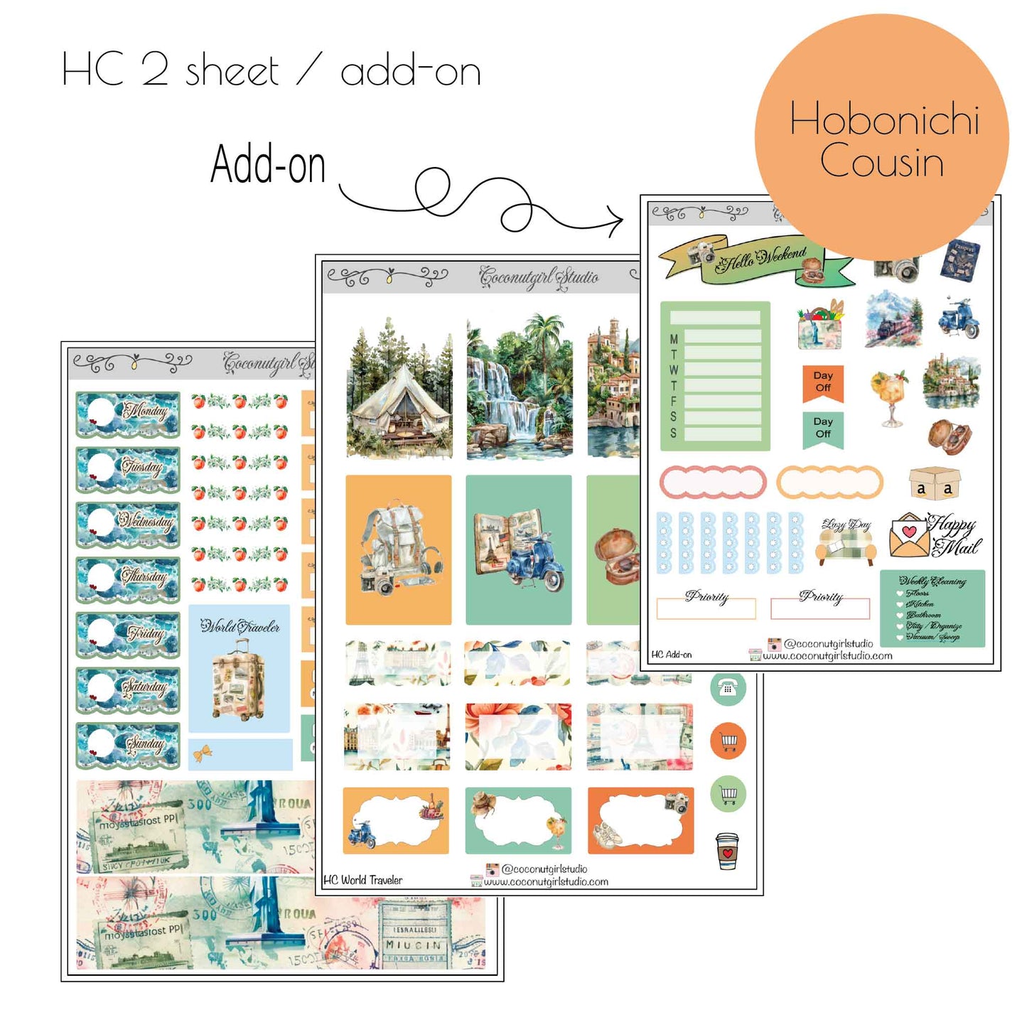 World Traveler Sticker Kit – Travel Planner Weekly Kit