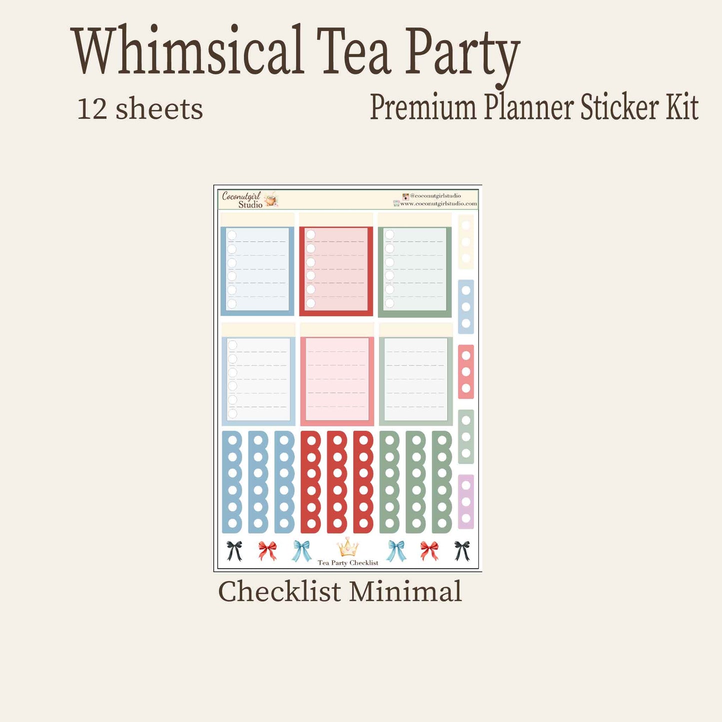 Whimsical Tea Party Planner Sticker Kit - Vintage & Functional