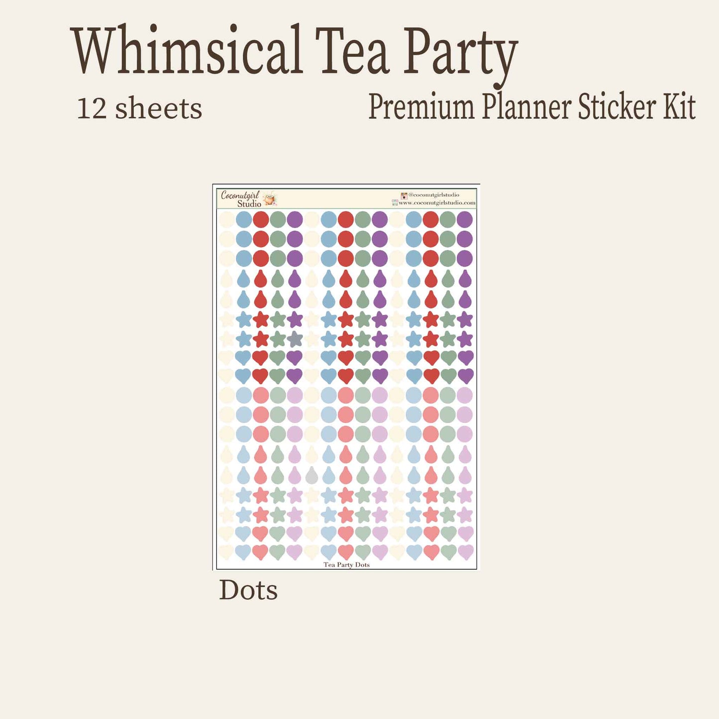 Whimsical Tea Party Planner Sticker Kit - Vintage & Functional