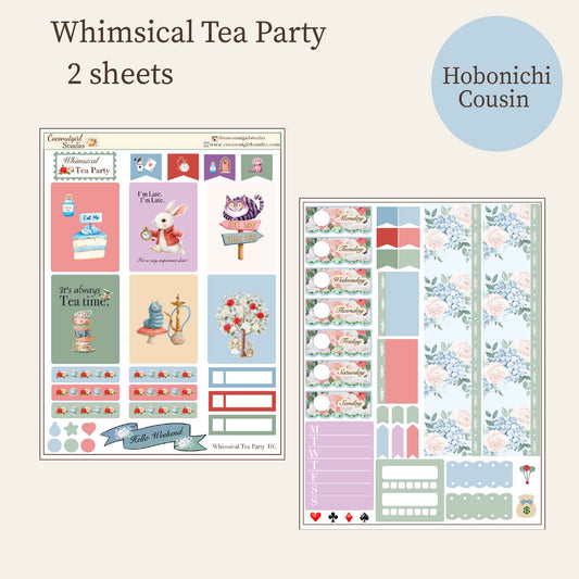Whimsical Tea Party | Alice in Wonderland Inspired Weekly Planner Sticker Kit