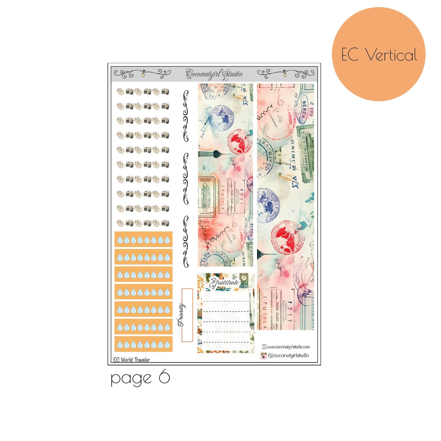 World Traveler Sticker Kit – Travel Planner Weekly Kit