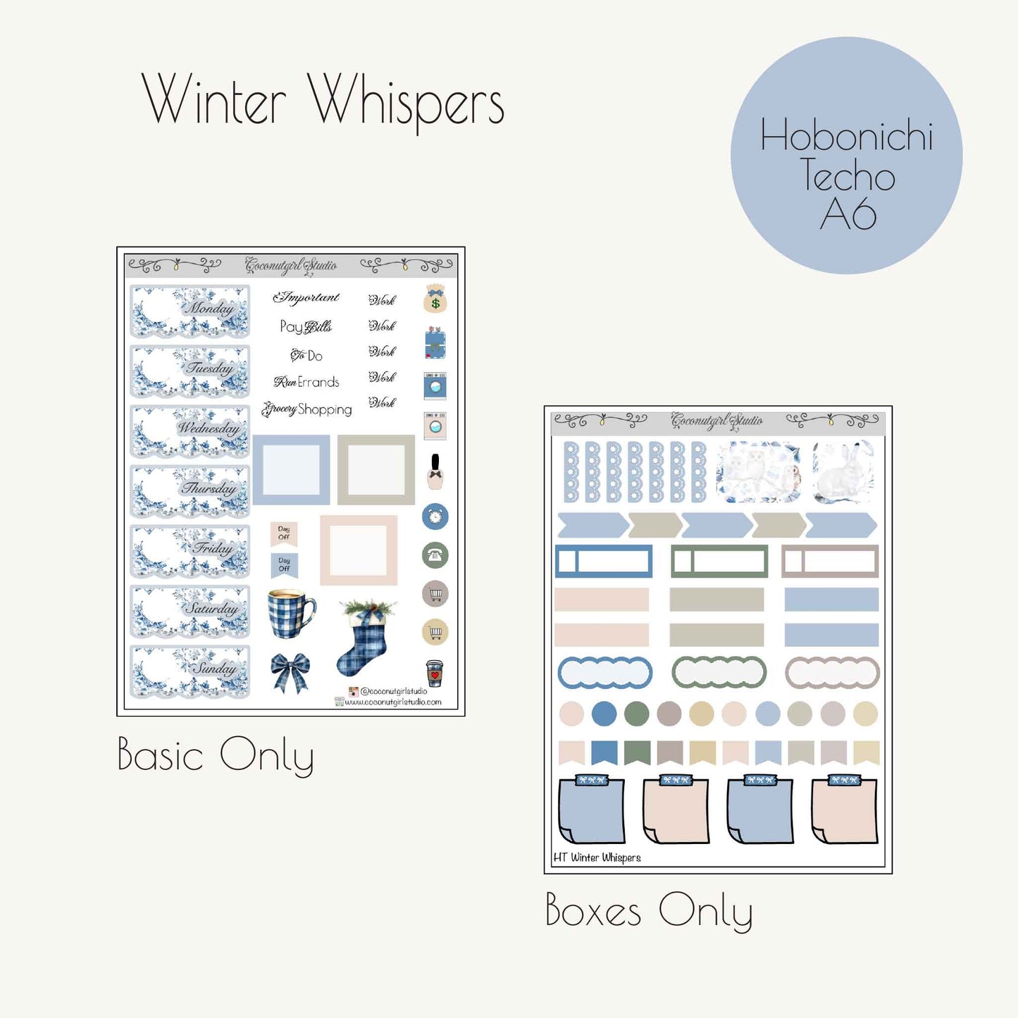 Winter Whispers Essential Planner Kit - 3 Sheet Cozy Winter Set