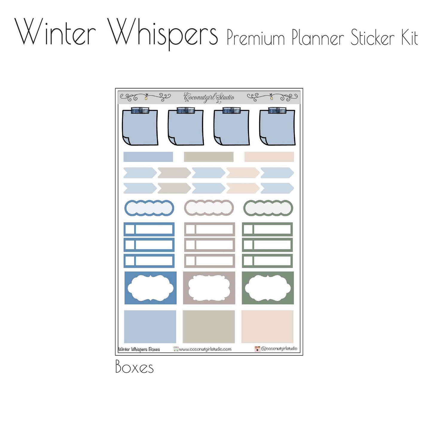 Winter Whispers Planner Sticker Kit - 12 Sheet Cozy Winter Set