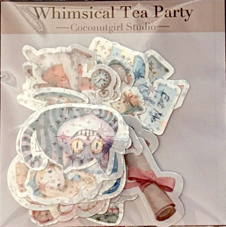 Whimsical Tea Party Holographic Sticker Pack (24 Count)
