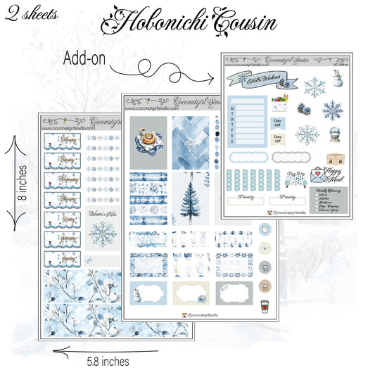 Gentle Winter Weekly Kit Planner Stickers | Soft Cozy Winter Planning Winter's Kiss
