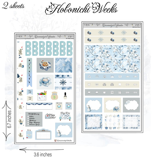 Gentle Winter Weekly Kit Planner Stickers | Soft Cozy Winter Planning Winter's Kiss