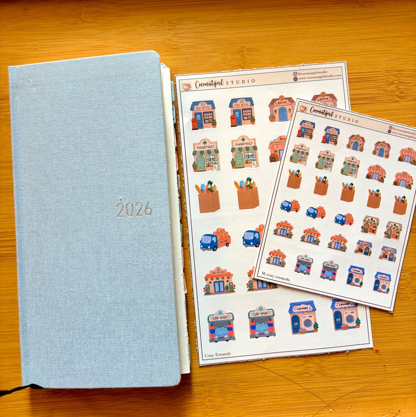 Cozy Errands Planner Stickers | Cute Functional Shop Stickers