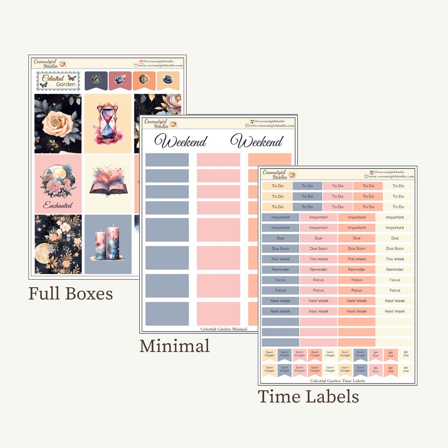 Celestial Garden Planner Sticker Kit – Enchanted Floral & Moon Stickers for Weekly Planning