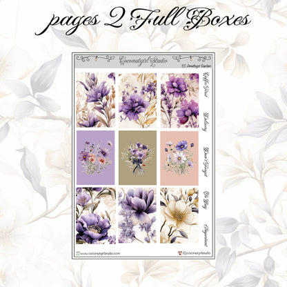 Amethyst Garden Weekly Kit Planner Stickers | Purple Crystal Floral Planning