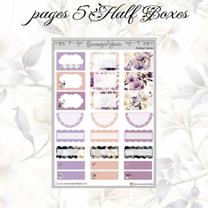 Amethyst Garden Weekly Kit Planner Stickers | Purple Crystal Floral Planning