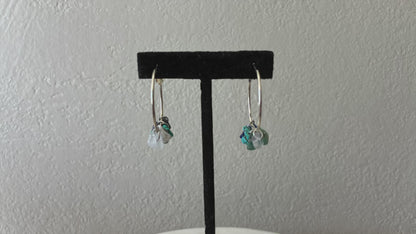 Seafoam Green Silver Hoop Earrings – Minimal Coastal Boho Jewelry