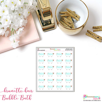 Bubble Bath Planner Stickers – Relaxation & Self-Care Reminder
