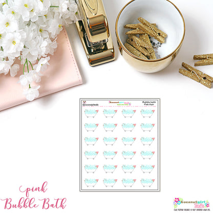 Bubble Bath Planner Stickers – Relaxation & Self-Care Reminder